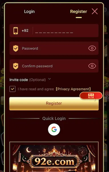 92e game register
