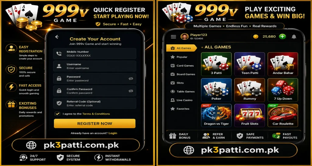 999v Game APK Registration In Pakistan